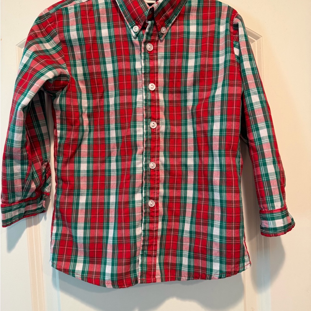 StellyBelly - Kids Plaid Button-Down Shirt - Red and Green — 040926